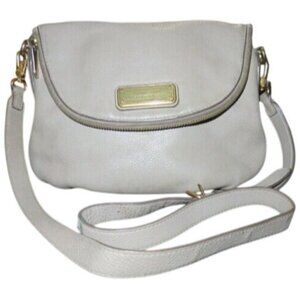 Marc Jacobs Natasha Cream Italian Leather Flap Crossbody